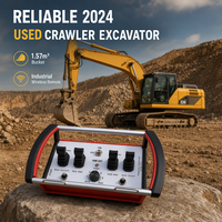 Excavatrice sur chenilles d'occasion fiable 2024 avec télécommande industrielle sans fil, godet de 1,57 m³, 1900h, pour la construction et l'exploitation minière