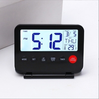 Meilleur vendeur d'usine BSCI Station météo de réveil numérique multifonction LCD mince portable pour une utilisation de bureau