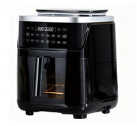 Friteuse à air électrique 12-en-1 avec fonction vapeur, contrôle de la température, sans huile, pour rôtir, cuire, griller, déshydrater, cuire à la vapeur, usage hôtelier, garantie 1 an