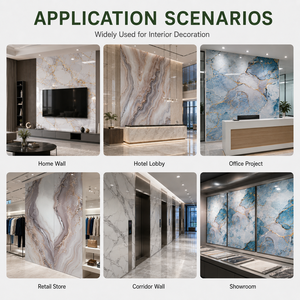 Panneau mural en PVC imperméable 2/2,5/2,8/3 mm, feuille de marbre UV, panneau mural UV - Product Image 5