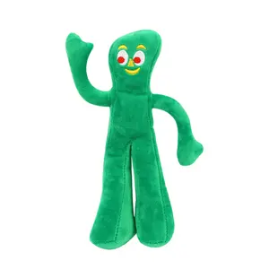 Kawaii Design Customs Plush Dog Chew Toys Plush Multipet Gumby Squeaky Green Dog Toys Stuffed Pet Playing Toys Factory Wholesale