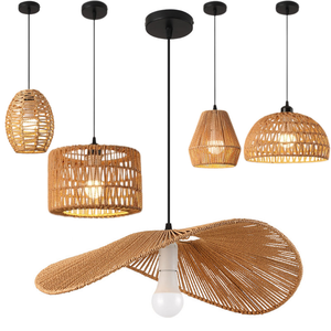 <span class=keywords><strong>Lampada</strong></span> <span class=keywords><strong>a</strong></span> <span class=keywords><strong>Sospensione</strong></span> Creativa per Sala Ristorante, <span class=keywords><strong>Lampada</strong></span> Pendente in Canapa Intrecciata <span class=keywords><strong>a</strong></span> Mano, <span class=keywords><strong>Paralume</strong></span> Decorativo del Sud-Est Asiatico - Product Image 1