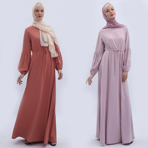 linterna mangas elástico puños étnicos estilo de diseños informales casual abaya musulmana árabe vestido - Product Image 1
