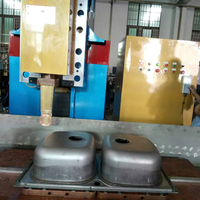 Nouvelle machine de soudage automatique à rouleaux pour éviers, haute efficacité, soudeuse de joint automatique pour bassins en acier inoxydable, contrôle PLC, personnalisable