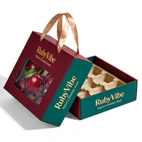 Boîte en carton haut de gamme avec accents dorés pour cerises, améliore la présentation, vente en gros, conteneur sophistiqué pour cerises