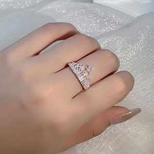 Anillo de Zirconia Micropavimentada, Anillo de Declaración para Mujer, Joyería de Boda y Compromiso, Anillo de Dedo de Princesa Brillante con Diamantes de Zirconia - Product Image 6