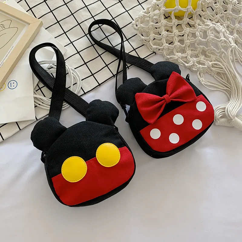 Cartone animato nuovo arrivo bella Mickey Minnie Casual borsa di tela grande capacità Shopping Tote borse a tracolla per bambini su misura