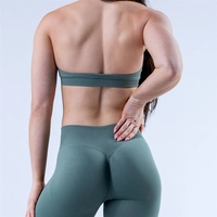 Soutien-gorge de sport sans couture en nylon mat ultra-fin et très élastique, dos nu amincissant, absorbant les chocs, pour femme