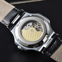 Montre pour homme tendance, montre automatique mécanique carrée, étanche, calendrier, montre-bracelet sertie de diamants