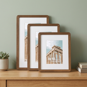Cadre photo rectangulaire en bois de chêne massif 8x10, minimaliste, mural, durable - Product Image 4