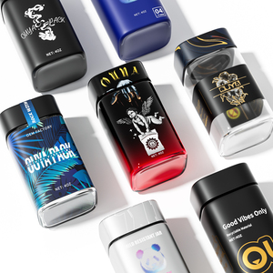 Thiết kế sáng tạo hỗ trợ tùy chỉnh kín 1oz 2oz 3Oz 4oz vuông màu đen container con bằng chứng lọ thủy tinh với vít nắp - Product Image 4