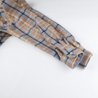 Chemise décontractée pour femme en flanelle mélangée polyester/laine brossée, écologique, douce pour la peau, col cubain, classique, pour le quotidien, printemps