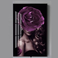 Portrait sexe noir mâle fille cadre en aluminium nordique 3d diamants cristal porcelaine peintures et mur art lumière nue peinture