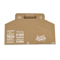 Individuell Bedruckte Robuste Getränkehalter-Papierbox für Dosen, Saft, Bier, Wein, Wellpappe-Kraftpapier 4-6er Pack Flaschenträger