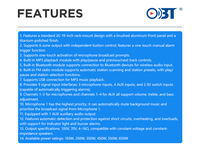 Kit de système d'amplificateur PA OBT-6150 150 Watts avec amplificateur de puissance audio standard à coque métallique et mélangeur de son