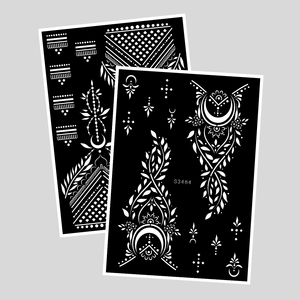Vente en gros OEM nouveaux autocollants de tatouage au henné corps bras peint à la main maquillage étanche luxe temporaire tatouages <span class=keywords><strong>pochoir</strong></span> vente en gros - Product Image 5
