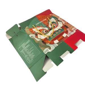 Scatola di Cartone Pieghevole con Motivo Tradizionale a Leone per Confezioni di Snack Festivi, Materiale Ecologico Riciclabile, Superficie Opaca - Product Image 5