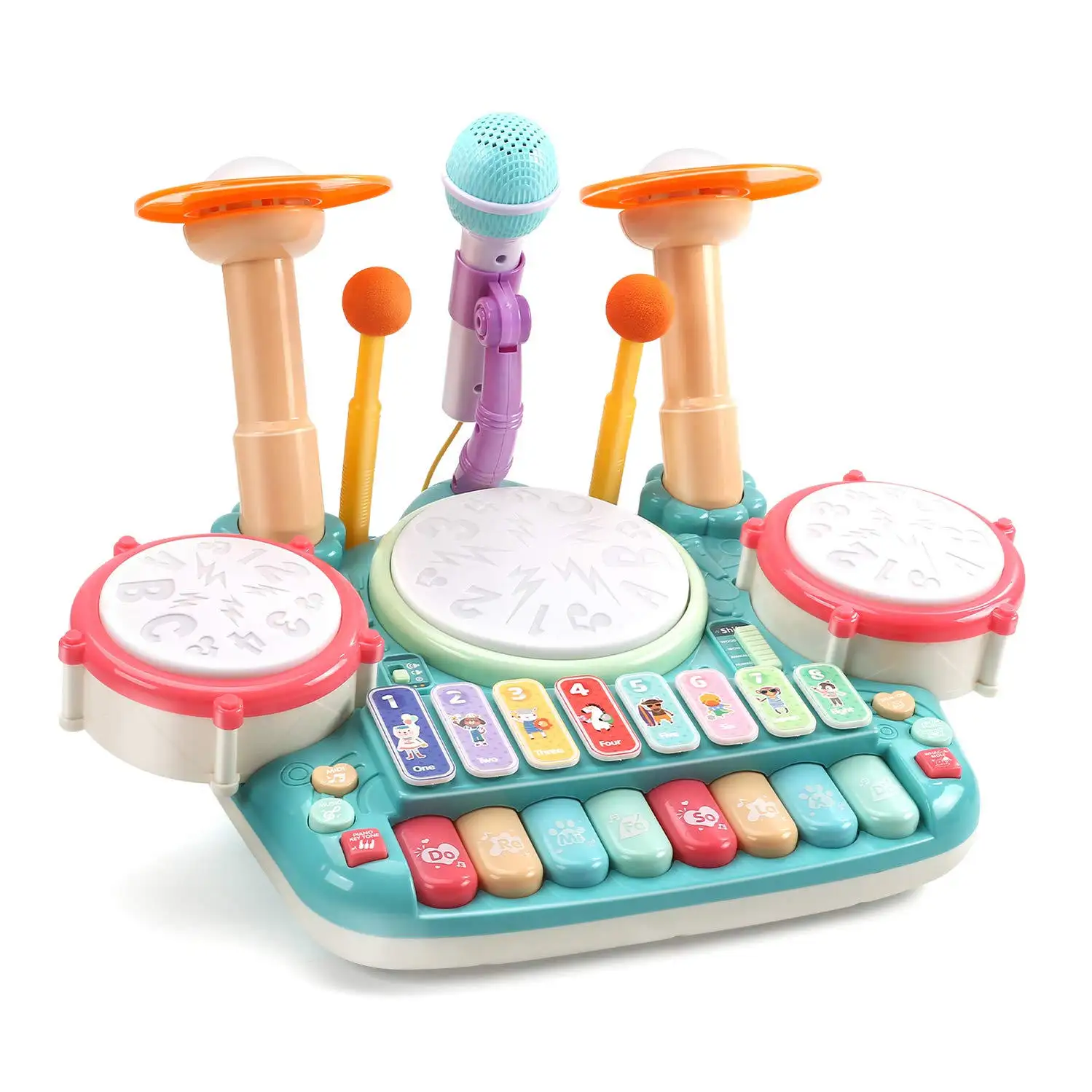 楽器のおもちゃ、キッズ電子ピアノキーボード、光学習おもちゃがセットされた木琴ドラムおもちゃ楽器のおもちゃ
