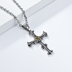 Ancient Egyptian Eye of Horus Cross Pendant, Niche Design, Artistic Retro Versatile Sweater <b>Chain</b>, <b>Titanium</b> Steel Pendant - Product Image 3