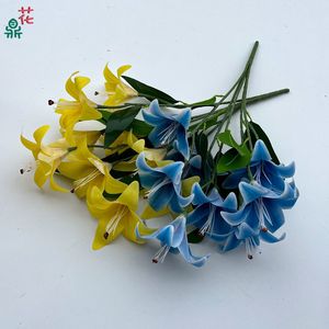 Flor de Seda Artificial 3D de Lirio con 9 Cabezas, Decoración Impermeable para el Hogar, Accesorios para Bodas, Marca Dalin Craft - Product Image 3