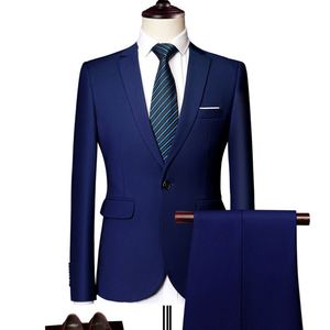 Conjunto de Traje de Dos Piezas para Hombre, Estilo Británico Informal, Diseño de un Botón, Material de Poliéster, Moda Otoñal Juvenil - Product Image 3