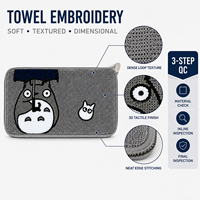 Dompet Kartu Wanita Berbahan Chenille Bordir Kartun dengan Ritsleting, Warna Abu-abu, Lucu, Imut, Bahan Plush Lembut, Grosir