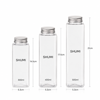 Bouteille carrée en PET de 500 ml avec couvercle en aluminium pour boissons (lait, café, jus de fruits, soda, bière) – Emballage à emporter pour vente en gros