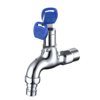 Robinet extérieur antivol en aluminium avec poignée et valve en céramique pour lavabo, idéal pour la maison et les locations de machines à laver