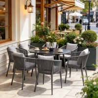 Ensembles de table et chaises d'extérieur en corde PE tressée, imperméables, résistantes au soleil et durables pour jardin, patio et hôtel