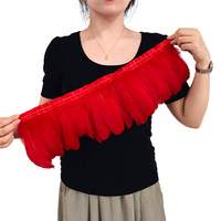 En gros À Coudre Tissu Ruban Plume Frange Garniture Pour DIY Artisanat Vêtements Robe Costume Chapeau Accessoire Partie Maison De Mariage Décor
