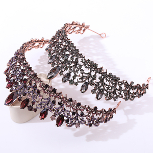 Amazons – accessoires de cheveux de mariage, couronne de luxe exquise faite à la main en alliage de cristal, coiffure - Product Image 5