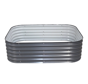 Jardinera Elevada Galvanizada con Fondo Abierto, Transpirable y Resistente a las Malas Hierbas, Caja de Cultivo de Vegetales Personalizada en Negro y Plata - Product Image 4