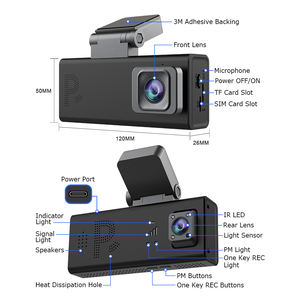 Cámara de Seguridad para Auto SECTEC con Detección de Radar, GPS, 4G, Ranura para Tarjeta SIM, Lente Dual de 6MP, Visión Nocturna, Grabación Frontal y Trasera 24/7 - Product Image 6