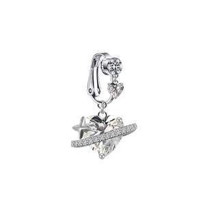 Anneaux de <span class=keywords><strong>nombril</strong></span> à faux clip en cristal rose planètes lapin étoile non <span class=keywords><strong>piercing</strong></span> anneau de ventre en forme de coeur rose - Product Image 4