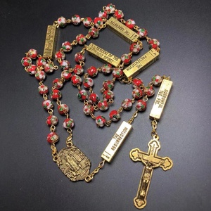 Chapelet catholique en bois avec icônes de saints, perles de prière, centre de la <span class=keywords><strong>Divine</strong></span> <span class=keywords><strong>Marie</strong></span> - Product Image 5