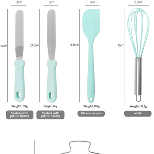 مجموعة قاعدة دوارة للكيك من البلاستيك، أدوات تزيين الكيك، طقم تزيين الحلويات، فوهات تزيين الكيك، مكشطة كريمة، ملعقة تقليب - Product Image 6