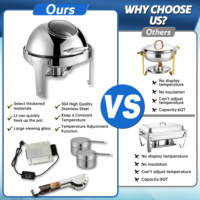 YITIAN Traiteur Chaffing Plats Buffet En Acier Inoxydable De Luxe Réchauffeur De Nourriture Or Hydraulique Cheffing Dish Buffet Set