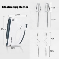 Mélangeur à main électrique domestique blanc à 7 vitesses Corps en ABS portable avec fouet en acier inoxydable pour batteur à oeufs pour restaurant à domicile
