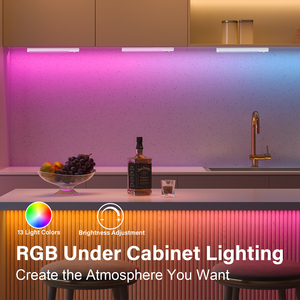 Barre lumineuse intelligente à détecteur de mouvement pour armoire, 12 pouces, 1000 mAh, rechargeable, LED RGB, lampe de placard à intensité variable, éclairage de comptoir - Product Image 3