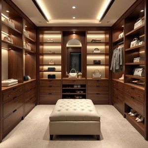 Reliable Modern Melamine Plywood with LED Light <strong>Closet</strong> Wardrobe Furniture <strong>Design</strong> Refined Outline Robust Assembly Walk in <strong>Closet</strong> - Product Image 5