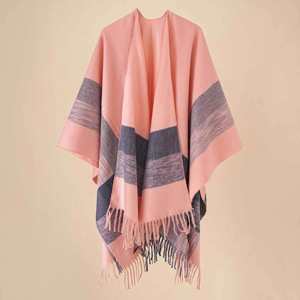 Wholesale Winter 130*150cm Oversized <b>Blanket</b> Poncho Scarf with Tassel Wool Cape Style Cloak Shawl <b>Beach</b> Poncho Womens - Product Image 6