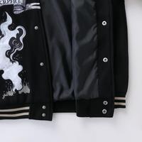 Veste Bomber Premium Personnalisée OEM Style Vintage Imprimé Graffiti Dark Art, Fabricant de Vestes Universitaires Grande Taille Hip Hop Streetwear