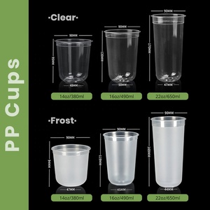 Vasos <span class=keywords><strong>de</strong></span> Plástico Desechables Transparentes <span class=keywords><strong>de</strong></span> PET o PP Rígido <span class=keywords><strong>de</strong></span> 16 oz con Fondo Redondo para Té <span class=keywords><strong>de</strong></span> Burbujas, Café Helado, con Tapas y Logotipo Personalizado - Product Image 6