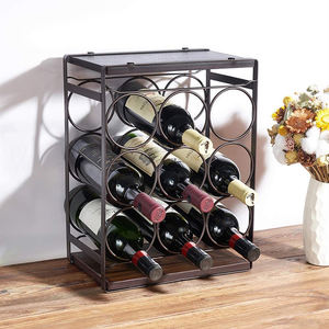 ชั้นวางไวน์ทำจากไม้โลหะทันสมัยทันสมัยทันสมัยทันสมัยสำหรับใช้ในครัวโต๊ะทานอาหารเย็นที่เก็บไวน์ - Product Image 1