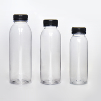 Bouteille ronde en plastique, 250ml, 350ml, 500ml, 8oz, 12oz, 16oz, pour komucha, brassage à froid, jus, avec bouchon en plastique