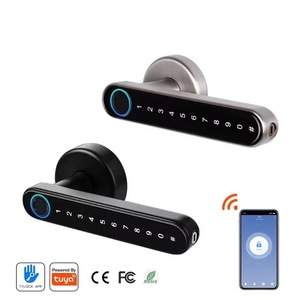 Electric Handle Lock Tuya Smart Home <strong>Door</strong> Lock Biometric Fingerprint Lock Aluminum Alloy Wood &amp; Aluminum <strong>Doors</strong> - Product Image 3