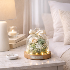 Regalo en Cúpula <span class=keywords><strong>de</strong></span> <span class=keywords><strong>Cristal</strong></span> <span class=keywords><strong>con</strong></span> Luces LED, <span class=keywords><strong>Rosa</strong></span> Eterna Pequeña, Rosas Eternas, Regalo Romántico para Mujeres, Día <span class=keywords><strong>de</strong></span> la Madre, Rosas Preservadas - Product Image 2