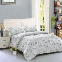 Parure de draps complète 4 pièces, impression dispersée, lit double, luxe, douce, 100% microfibre brossée, respirante, style européen, toutes saisons