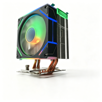 Refroidisseur de processeur 120 mm avec 4 caloducs en cuivre, dissipateur thermique ARGB, ventilateur PWM silencieux, synchronisation RGB pour Intel LGA1700/1851 AMD AM5 AM4, refroidissement de bureau