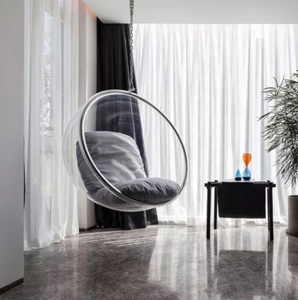 Chaise longue suspendue en forme de boule acrylique, design moderne, idéale pour le jardin, l'hôtel, le plafond, à suspendre, offre spéciale - Product Image 5